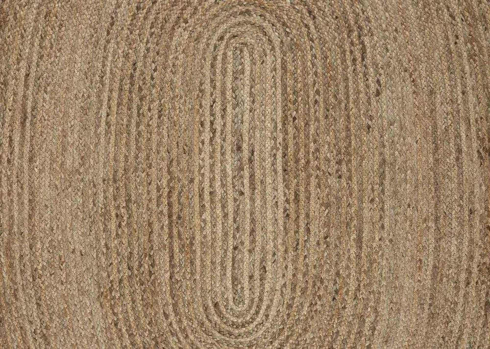 9’ Brown Oval Shaped Jute Area Rug - Homeroots - Flyclothing LLC