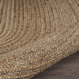 9’ Brown Oval Shaped Jute Area Rug - Homeroots - Flyclothing LLC