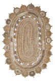 7' Natural Round Hand Braided Area Rug - Homeroots - Flyclothing LLC