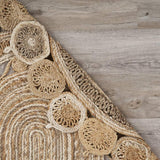 7' Natural Round Hand Braided Area Rug - Homeroots - Flyclothing LLC