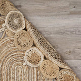 7' Natural Round Hand Braided Area Rug - Homeroots - Flyclothing LLC