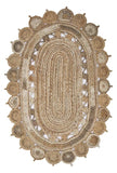 9' Natural Round Hand Braided Area Rug - Homeroots - Flyclothing LLC