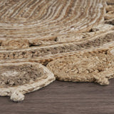 9' Natural Round Hand Braided Area Rug - Homeroots - Flyclothing LLC