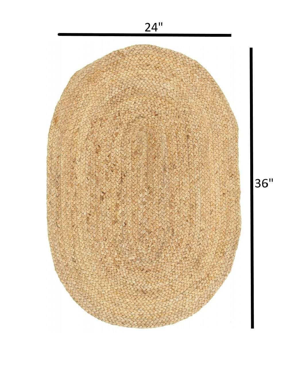 2' X 3' Soft Beige Braided Scatter Rug - Homeroots - Flyclothing LLC