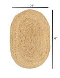 2' X 3' Soft Beige Braided Scatter Rug - Homeroots - Flyclothing LLC
