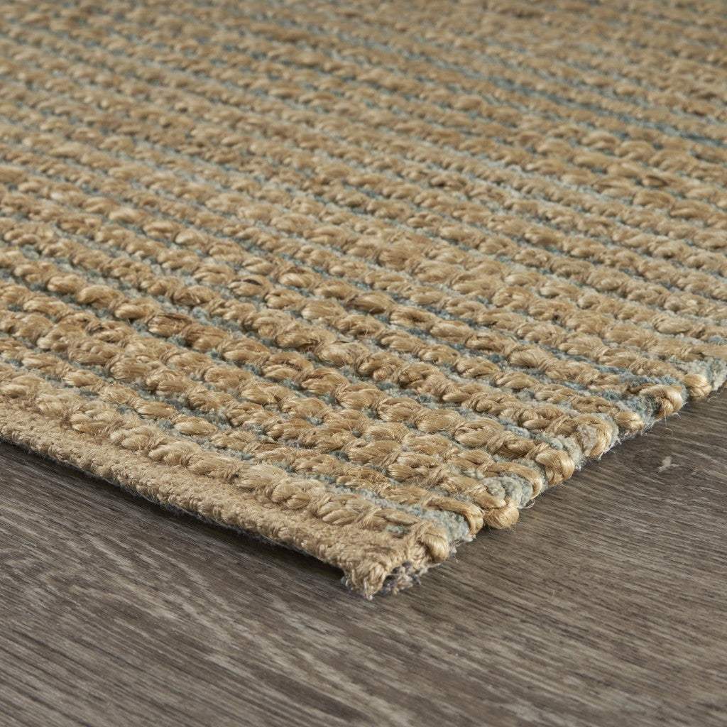 5' X 8' Tan and Blue Undertone Striated Area Rug - Homeroots - Flyclothing LLC