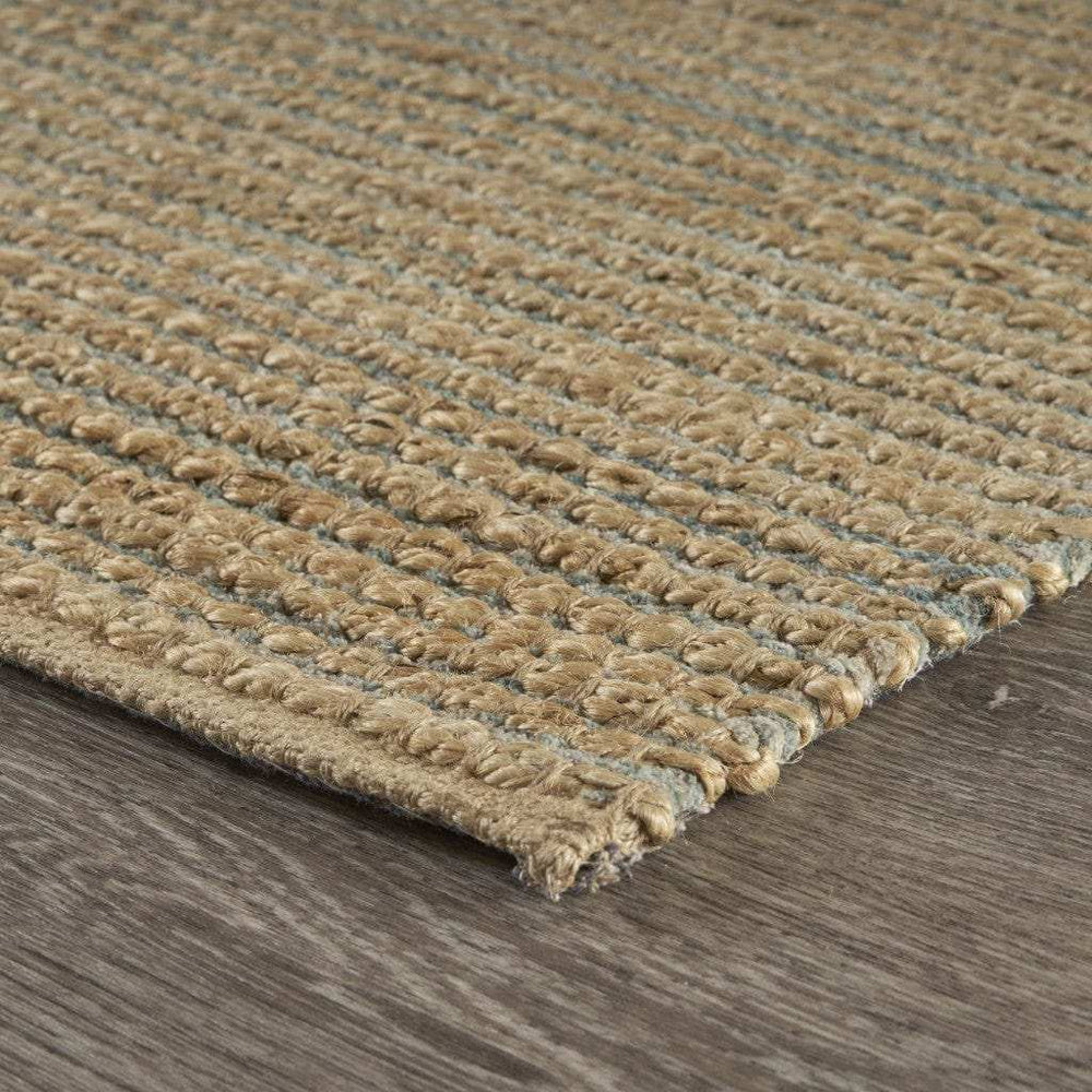 5' X 8' Tan and Blue Undertone Striated Area Rug - Homeroots - Flyclothing LLC