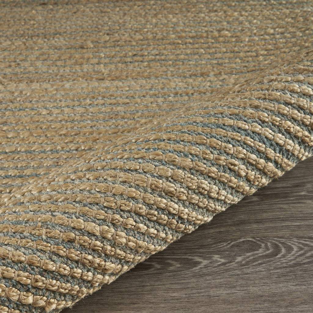5' X 8' Tan and Blue Undertone Striated Area Rug - Homeroots - Flyclothing LLC