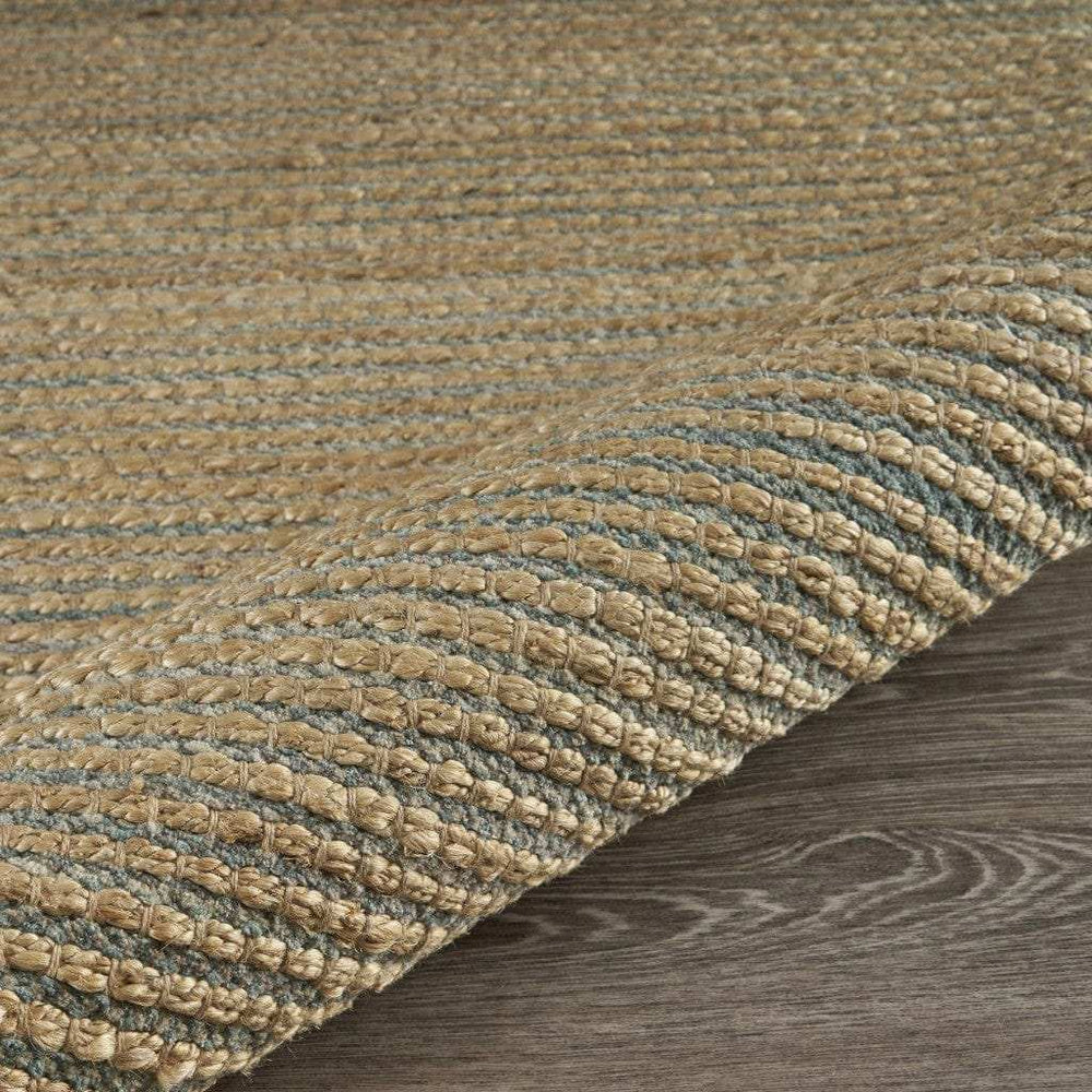 5' X 8' Tan and Blue Undertone Striated Area Rug - Homeroots - Flyclothing LLC