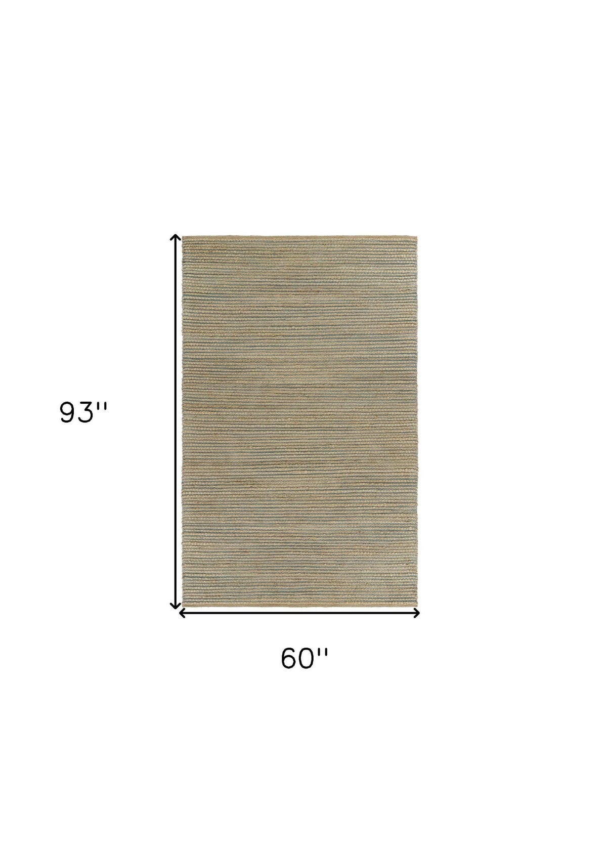 5' X 8' Tan and Blue Undertone Striated Area Rug - Homeroots - Flyclothing LLC
