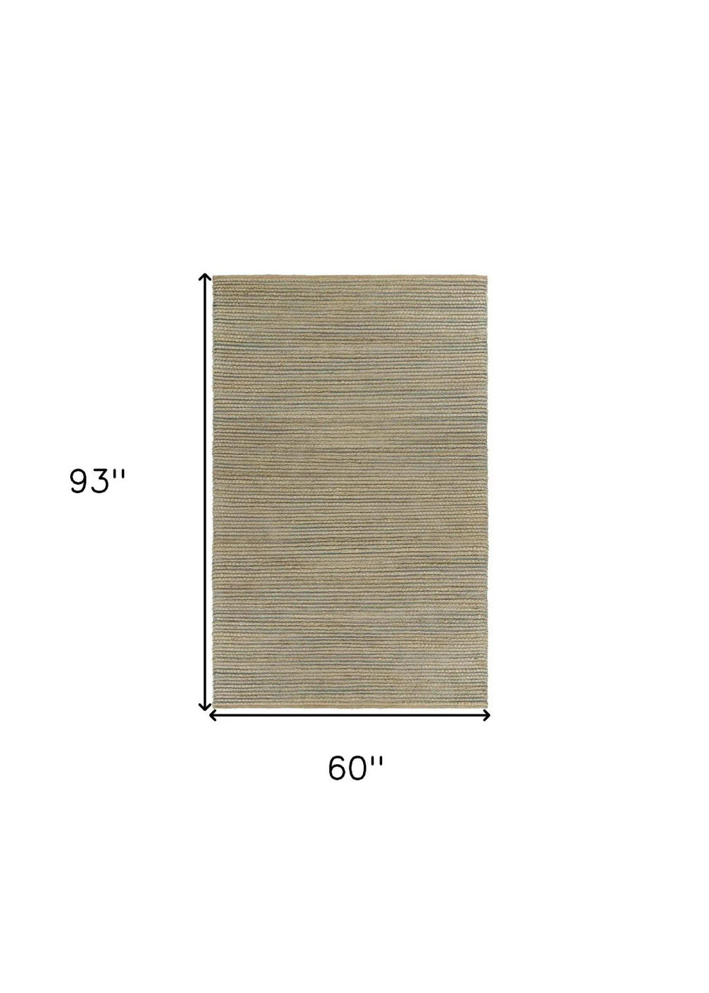 5' X 8' Tan and Blue Undertone Striated Area Rug - Homeroots - Flyclothing LLC