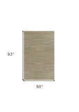 5' X 8' Tan and Blue Undertone Striated Area Rug - Homeroots - Flyclothing LLC