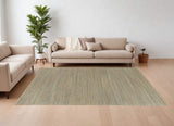 9' X 12' Tan and Blue Undertone Striated Area Rug - Homeroots - Flyclothing LLC