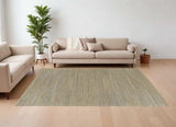 9' X 12' Tan and Blue Undertone Striated Area Rug - Homeroots - Flyclothing LLC