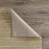 9' X 12' Tan and Blue Undertone Striated Area Rug - Homeroots - Flyclothing LLC