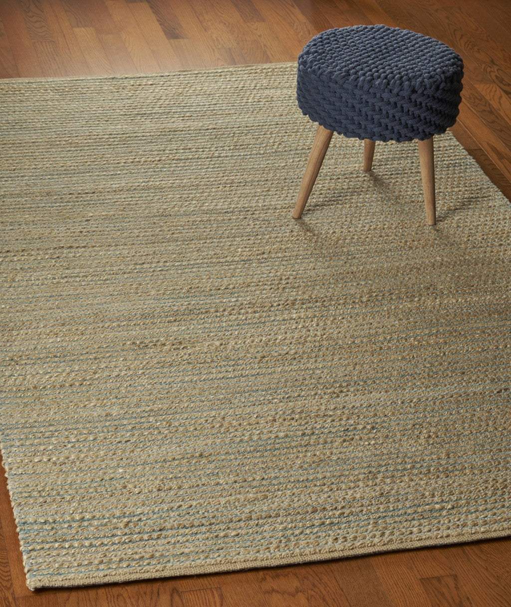 9' X 12' Tan and Blue Undertone Striated Area Rug - Homeroots - Flyclothing LLC