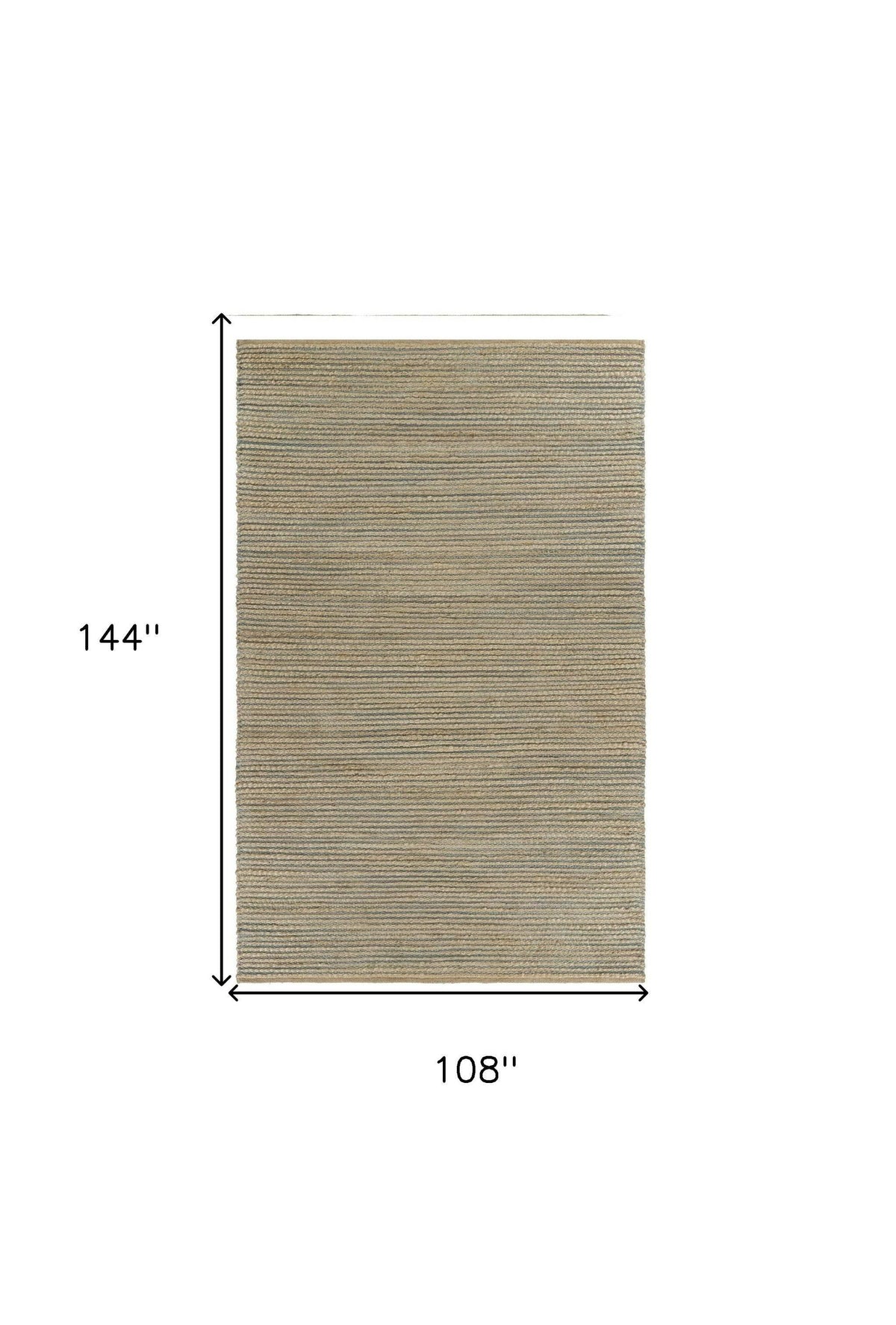 9' X 12' Tan and Blue Undertone Striated Area Rug - Homeroots - Flyclothing LLC