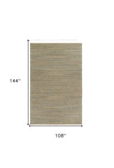 9' X 12' Tan and Blue Undertone Striated Area Rug - Homeroots - Flyclothing LLC
