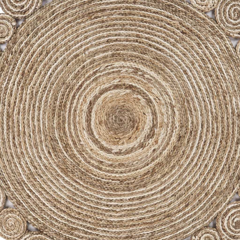 8’ Round Natural Coiled Area Rug - Homeroots - Flyclothing LLC