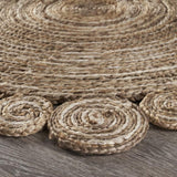 8’ Round Natural Coiled Area Rug - Homeroots - Flyclothing LLC
