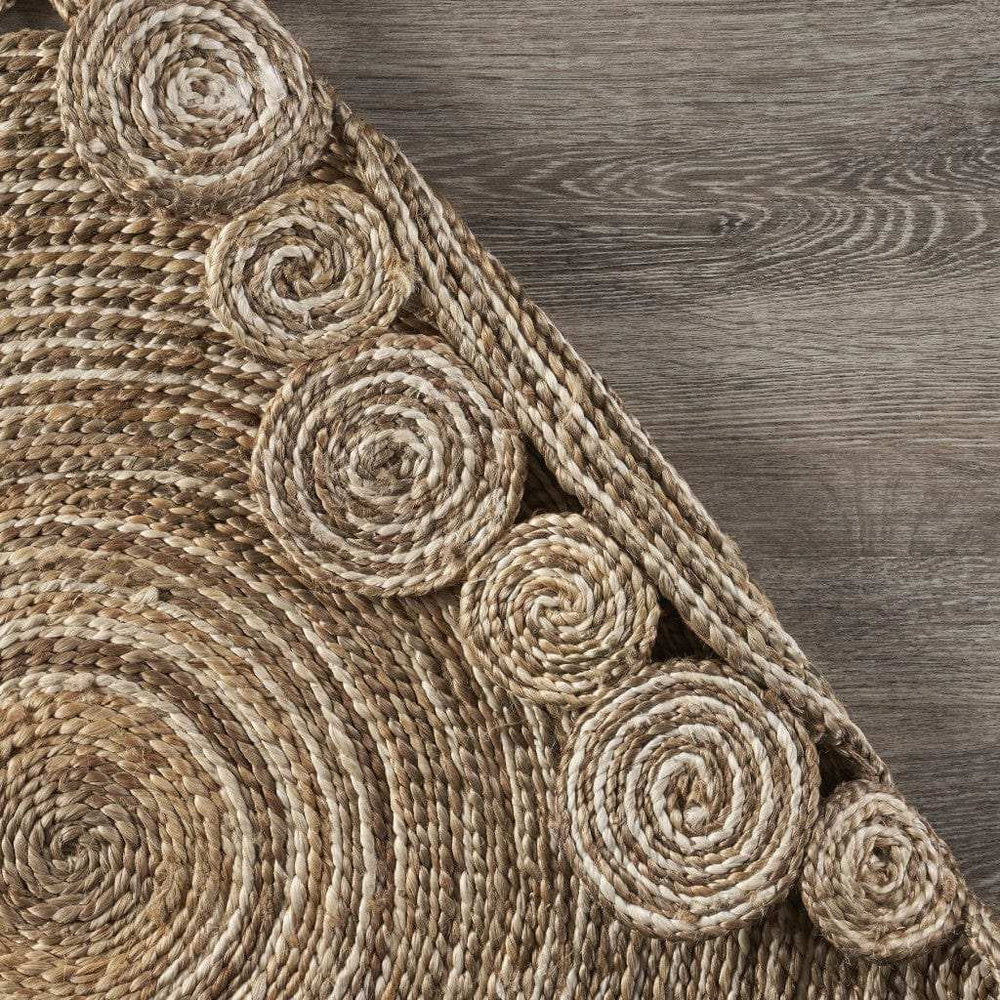 8’ Round Natural Coiled Area Rug - Homeroots - Flyclothing LLC