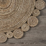 8’ Round Natural Coiled Area Rug - Homeroots - Flyclothing LLC