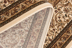 4' X 6' Black and Ivory Oriental Power Loom Area Rug