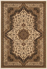 5' X 8' Black and Ivory Oriental Power Loom Area Rug - Homeroots - Flyclothing LLC