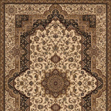 5' X 8' Black and Ivory Oriental Power Loom Area Rug - Homeroots - Flyclothing LLC