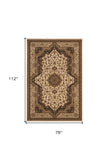 7' X 9' Black and Ivory Oriental Power Loom Area Rug - Homeroots - Flyclothing LLC