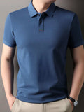 Men's Plus Size Button Detail Short Sleeve Polo - Trendsi - Flyclothing LLC