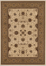 4' X 6' Beige and Ivory Oriental Power Loom Area Rug - Homeroots - Flyclothing LLC