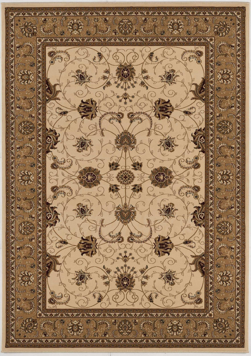 4' X 6' Beige and Ivory Oriental Power Loom Area Rug - Homeroots - Flyclothing LLC