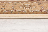 5' Beige and Ivory Round Oriental Power Loom Area Rug - Homeroots - Flyclothing LLC