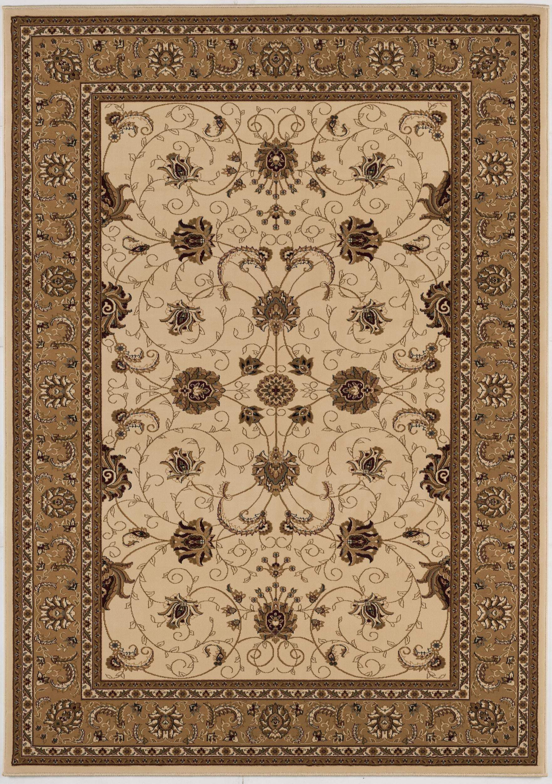 5' X 8' Beige and Ivory Oriental Power Loom Area Rug - Homeroots - Flyclothing LLC
