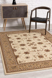 5' X 8' Beige and Ivory Oriental Power Loom Area Rug - Homeroots - Flyclothing LLC