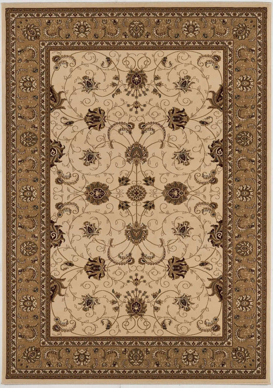 7' X 9' Beige and Ivory Oriental Power Loom Area Rug - Homeroots - Flyclothing LLC