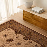 7' X 9' Beige and Ivory Oriental Power Loom Area Rug - Homeroots - Flyclothing LLC