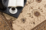 7' X 9' Beige and Ivory Oriental Power Loom Area Rug - Homeroots - Flyclothing LLC