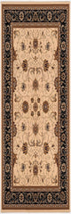 13' Runner Black and Ivory Oriental Power Loom Runner Rug - Homeroots
