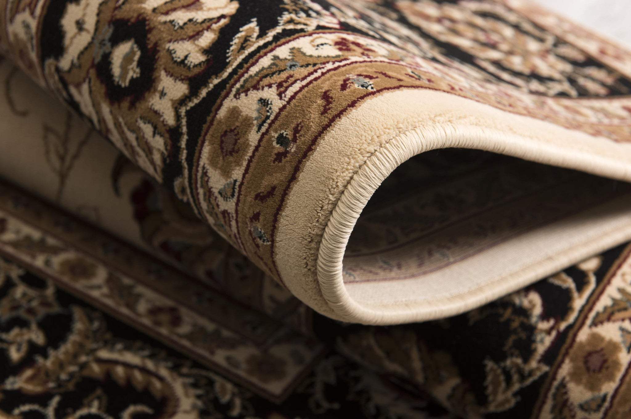 13' Runner Black and Ivory Oriental Power Loom Runner Rug - Homeroots - Flyclothing LLC
