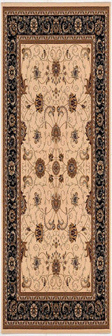 13' Runner Black and Ivory Oriental Power Loom Runner Rug - Homeroots - Flyclothing LLC