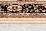 15' Runner Black and Ivory Oriental Power Loom Runner Rug - Homeroots