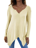 Full Size V-Neck Long Sleeve T-Shirt - Trendsi - Flyclothing LLC