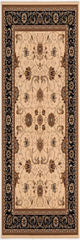 20' Runner Black and Ivory Oriental Power Loom Runner Rug