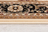 8' Runner Black and Ivory Oriental Power Loom Runner Rug - Homeroots - Flyclothing LLC