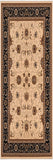 8' Runner Black and Ivory Oriental Power Loom Runner Rug - Homeroots