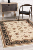 5' X 8' Black and Ivory Oriental Power Loom Area Rug - Homeroots - Flyclothing LLC