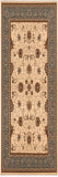 10' Runner Blue and Ivory Oriental Power Loom Runner Rug