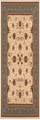 10' Runner Blue and Ivory Oriental Power Loom Runner Rug